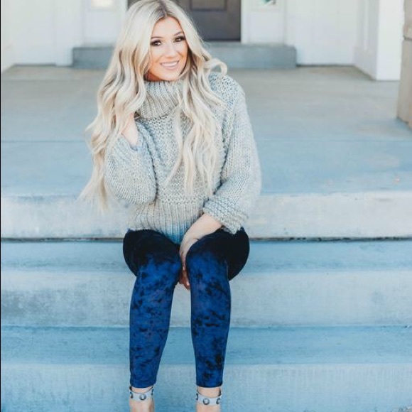 Velvet Leggings Navy Blue - Picture 3 of 6